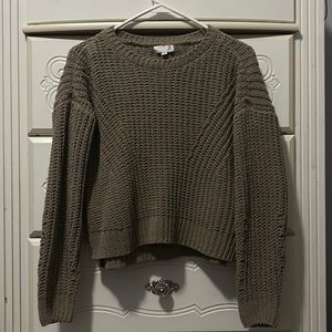 brown cropped knitted sweater